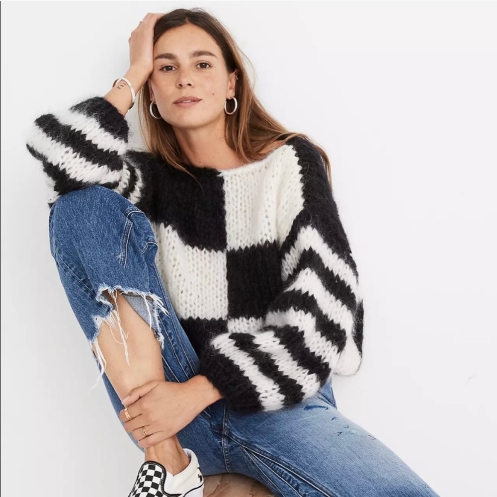 Madewell X Maiami Checker Big Sweater